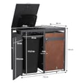 Pikkukuva 8 / 10: Roskakori 2 roskikselle enintään 240L 132x80x116,3 cm antrasiitti/ruosteen näköinen teräs ML-muotoilu