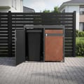 Pikkukuva 9 / 10: Roskakori 2 roskikselle enintään 240L 132x80x116,3 cm antrasiitti/ruosteen näköinen teräs ML-muotoilu