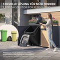 Miniatyrbillede 5 af 9: Affaldsspand med plantetag til 2 spande op til 240L 132x80x124 cm lærkelook stål ML-design