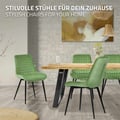 Miniatyrbild 6 av 10: ML-Design matsalsstolar set om 2, salvia, sammetssits med svarta metallben, köksstolar med ryggstöd, vardagsrumsstolar, stoppade stolar för matsal
