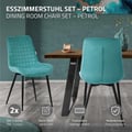 Miniatyrbild 3 av 10: ML-Design matsalsstolar set om 2, petrol, sammetssits med svarta metallben, köksstolar med ryggstöd, vardagsrumsstolar, stoppade stolar för matsal