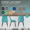 Miniatyrbild 8 av 10: ML-Design matsalsstolar set om 2, petrol, sammetssits med svarta metallben, köksstolar med ryggstöd, vardagsrumsstolar, stoppade stolar för matsal