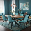 Miniatyrbild 10 av 10: ML-Design matsalsstolar set om 2, petrol, sammetssits med svarta metallben, köksstolar med ryggstöd, vardagsrumsstolar, stoppade stolar för matsal