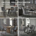 Miniatyrbild 7 av 10: Matstol set om 2 antracit med sammetsöverdrag och stålben Köksstol med ryggstöd ML-design