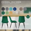 Miniatyrbild 8 av 10: Matstol set om 6 mörkgröna med sammetsöverdrag och stålben Köksstol med ryggstöd ML design
