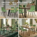 Miniatyrbild 7 av 10: Matstol set om 6 salvia med sammetsöverdrag och stålben Köksstol med ryggstöd ML design