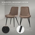 Miniatyrbild 4 av 10: Matstol set om 2 brun med konstläderklädsel och stålben Köksstol med ryggstöd ML-design