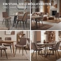 Miniatyrbild 7 av 10: Matstol set om 6 brun med konstläderklädsel och stålben Köksstol med ryggstöd ML-design