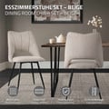 Miniatyrbild 3 av 10: ML-Design matsalsstolar set om 4 beige, vardagsrumsstolar i tyg med svarta metallben, köksstolar med ryggstöd, stoppade stolar för matsal vardagsrum