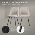 Miniatyrbild 4 av 10: ML-Design matsalsstolar set om 4 beige, vardagsrumsstolar i tyg med svarta metallben, köksstolar med ryggstöd, stoppade stolar för matsal vardagsrum