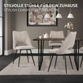 Miniatyrbild 6 av 10: ML-Design matsalsstolar set om 6 beige, vardagsrumsstolar i tyg med svarta metallben, köksstolar med ryggstöd, stoppade stolar för matsal vardagsrum