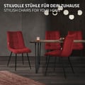 Miniatyrbild 6 av 10: ML-Design matsalsstolar set om 4 röda, vardagsrumsstolar med tygklädsel och svarta metallben, köksstolar med ryggstöd, stoppade stolar för matsal