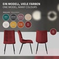 Miniatyrbild 8 av 10: ML-Design matsalsstolar set om 4 röda, vardagsrumsstolar med tygklädsel och svarta metallben, köksstolar med ryggstöd, stoppade stolar för matsal