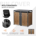 Miniatyrbild 2 av 10: ML-Design Avfallskärlsbox 2 kärl 240L 132x80x116;3cm Antracit-Ekoptik; Stål; väderbeständig; Låsbar avfallskärlsförklädnad; Fällbart lock/2 dörrar;