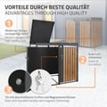 Miniatyrbild 3 av 10: ML-Design Avfallskärlsbox 2 kärl 240L 132x80x116;3cm Antracit-Ekoptik; Stål; väderbeständig; Låsbar avfallskärlsförklädnad; Fällbart lock/2 dörrar;