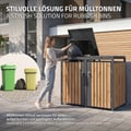 Miniatyrbild 5 av 10: ML-Design Avfallskärlsbox 2 kärl 240L 132x80x116;3cm Antracit-Ekoptik; Stål; väderbeständig; Låsbar avfallskärlsförklädnad; Fällbart lock/2 dörrar;
