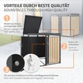 Miniatyrbillede 3 af 9: ML-Design Affaldsbeholderboks til 3 affaldsbeholdere 240L 200x80x116;3cm Antracit-Lærketræslook; Stål; vejrbestandig; Låsbar