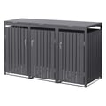 Pikkukuva 2 / 10: ML-Design jäteastian kotelo 3 astialle; 240L; 200x80x116;3 cm; antrasiitti; teräs; säänkestävä; lukittava jäteastian verhoilu kääntökannella/3