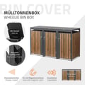 Miniatyrbild 2 av 10: ML-Design Avfallskärlsbox 3 kärl 240L 200x80x116;3cm Antracit-Ekoptik; Stål; väderbeständig; Låsbar avfallskärlsförklädnad; Fällbart lock/3 dörrar;
