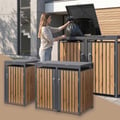 Miniatyrbild 10 av 10: ML-Design Avfallskärlsbox 3 kärl 240L 200x80x116;3cm Antracit-Ekoptik; Stål; väderbeständig; Låsbar avfallskärlsförklädnad; Fällbart lock/3 dörrar;