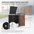 Pikkukuva 3 / 10: ML-Design Roskakorin kansi 2 roskakorille; 240L; 132x80x116;3 cm; antrasiitinharmaa ruosteenkaltaisella pinnalla; teräksestä/corten-teräksestä