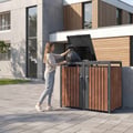 Miniatyrbild 10 av 10: ML-Design Avfallskärlbox 4 kärl; 240L; 264x80x116;3 cm; Antracit-Rostoptik; Stål/Cortenstål; Låsbar avfallskärlsförklädnad med fällbart lock/4