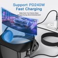 Miniatyrbilde 4 av 9: NÖRDIC vinklet 2m USB4 USB-C til C Nylonflettet kabel PD3.1 240W 40G 8K60Hz 4K144Hz Grå
