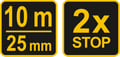 Miniatyrbillede 2 af 2: Målebånd marineblå soft 10 m x 25 mm 10139 VOREL