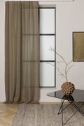 Miniatyrbillede 2 af 6: Vardoft Brun 2x140x290 cm Gardinkappe med Linnedlook - 2 stk.