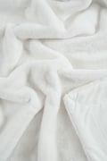 Miniatyrbillede 4 af 6: Blød Faux Pelsplaid 130x170 cm i Offwhite med Kattemotiv