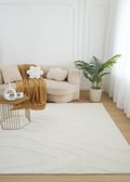 Miniatyrbillede 6 af 6: Fuzzy Meia Offwhite 140x200 cm Vaskbar Blød Ryatæppe