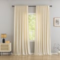 Miniatyrbild 2 av 6: Mathilde Beige 2x140x250 cm Sammetsgardin 2-pack
