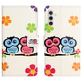 Miniatyrbillede 2 af 4: Pung Etui Samsung Galaxy A34 - Ugler & Blomster