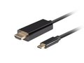 Miniatyrbild 1 av 6: Lanberg USB-C(hane) - hdmi(hane) adapterkabel 1,8m 4K 60Hz svart