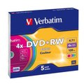 Miniatyrbild 1 av 3: Verbatim 4x 4,7 GB (Slim 5) DVD+RW-skivor i färg