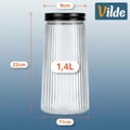 Miniatyrbillede 6 af 7: Glasbeholdere med låg til tørvarer 1,4 l / 1 l / 700 ml 3 stk.