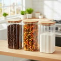 Miniatyrbillede 2 af 6: Glasbeholdere til løse produkter med låg og forsegling 1,6 l 3 stk.