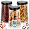 Miniatyrbillede 6 af 6: Glasbeholdere til bulkprodukter med låg 1 l 3 stk.