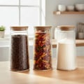Miniatyrbillede 2 af 6: Glasbeholdere til bulkprodukter med låg og tætning 1,4 l 3 stk.