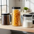 Miniatyrbillede 2 af 7: Glasbeholdere med låg til tørvarer 1,4 l / 1 l / 700 ml 3 stk.
