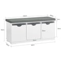 Miniatyrbillede 3 af 9: Bænk, FSR30-W, 35x46x100 cm, Hvid