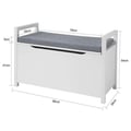 Miniatyrbillede 3 af 8: Bænk med Sko Opbevaring, FSR76-W, 38x54x86 cm, Hvid