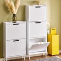 Miniatyrbillede 8 af 9: Sko Skab, FSR177-H-W, 50x19x130 cm, Hvid