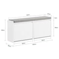 Miniatyrbillede 3 af 10: Skobænk, FSR98-XL-W, 100x25x46 cm, Hvid