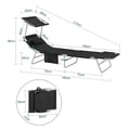 Miniatyrbillede 3 af 10: Sammenklappelig Lounge Stol, OGS48-SCHx2, 195x63x90 cm, Sort