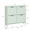 Miniatyrbillede 3 af 8: Sko Skab, FSR100, 100x19x90 cm, Hvid