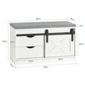 Miniatyrbillede 3 af 11: Opbevaringsbænk, FSR153-W, 80x30x49 cm, Hvid