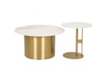 Miniatyrbillede 1 af 11: Sofaborde, Modig, 50x50x53 cm 80x80x43 cm, Guld Hvid
