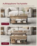 Miniatyrbillede 3 af 6: Sofabord, 60x100x48-62 cm, Brun Sort