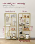 Miniatyrbillede 3 af 6: Bogreol, 30x80x180 cm, Guld